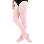 Womens Soft Knit 36" Long Stirrup Knee High Legwarmers