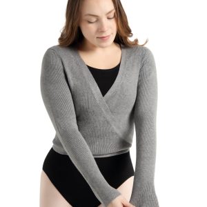 Ribbed Knit Wrap Sweater