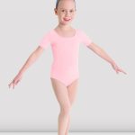 Girls Short Sleeve Round Neck Leotard